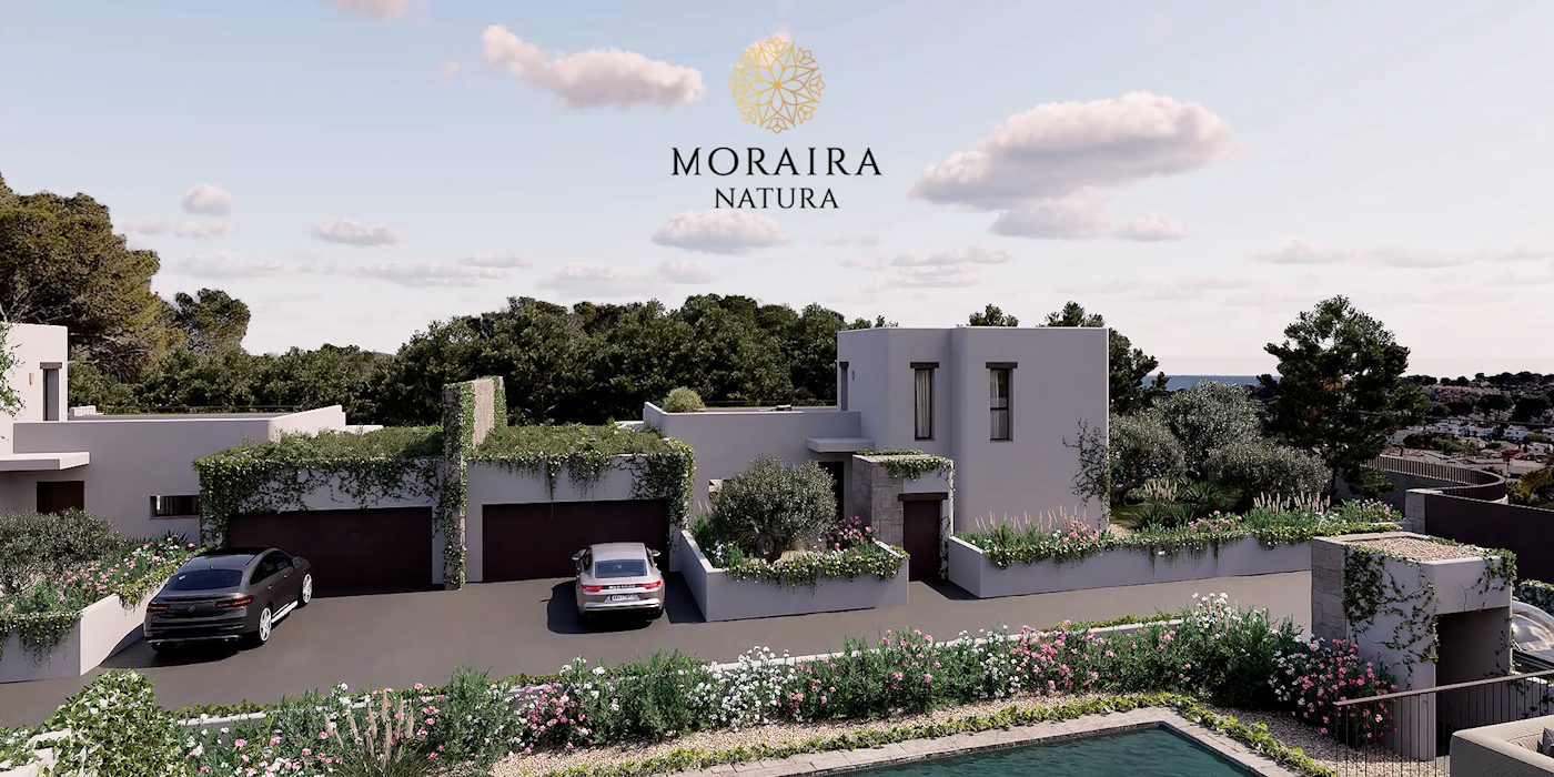 Render y grabación con dron de Moraira Natura, presentación de marca de vivienda de lujo en Moraira