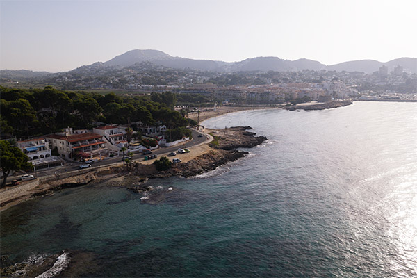 Playas de Moraira a vista de dron